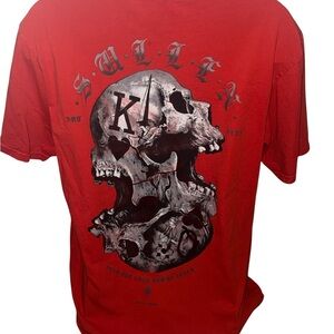 Sullen Art Collective Skull Graphic Premium T-Shirt Men’s XL Red Tattoo Art